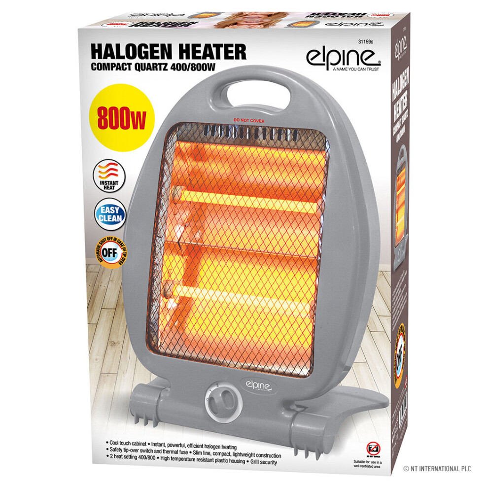 NEW 800W 2 BAR PORTABLE ELECTRIC HEATER QUARTZ HALOGEN WORK 2 SETTINGS