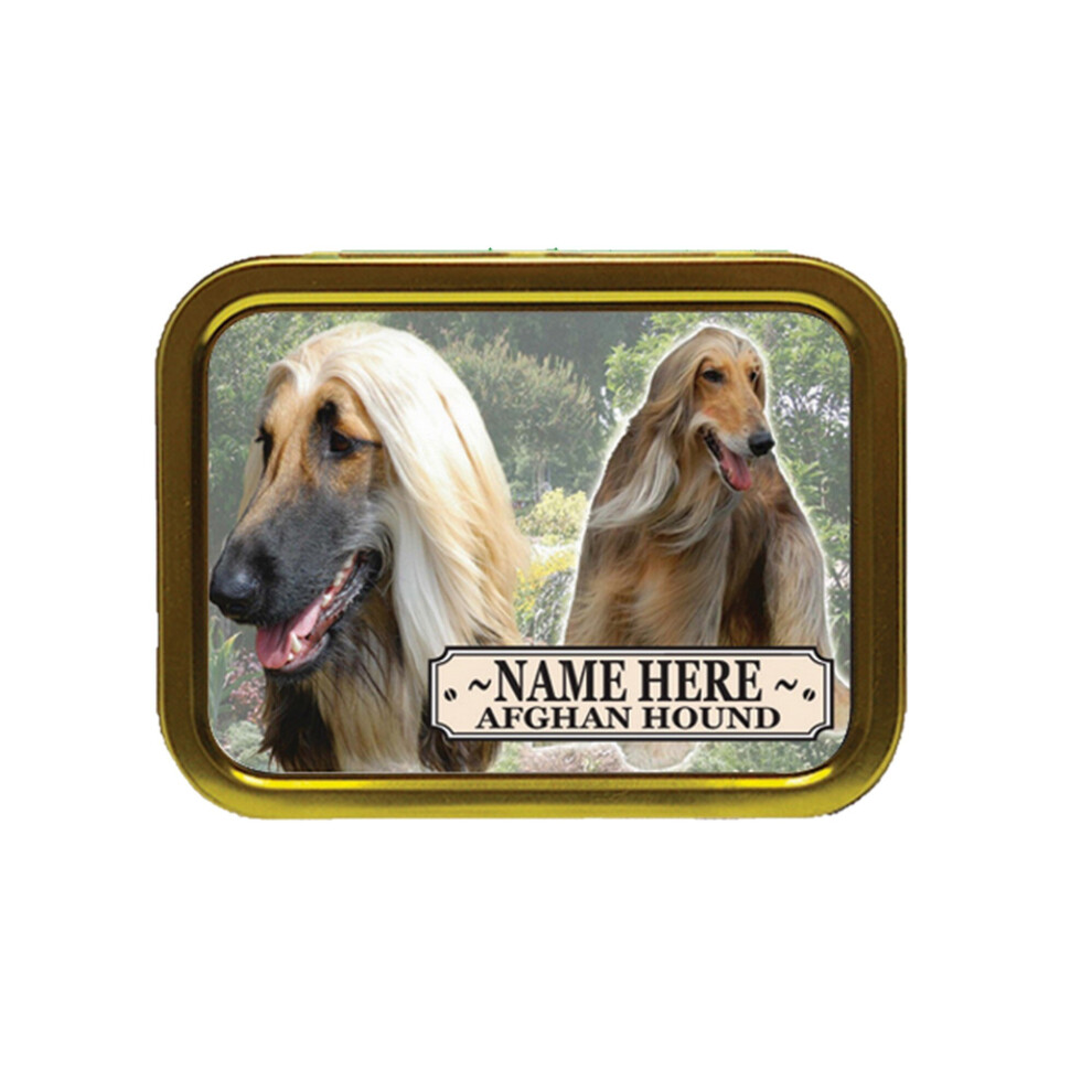 Personalised Gift Products Personalised Afghan Hound Dog Breed Tobacco Tin Gift & Smoking Products