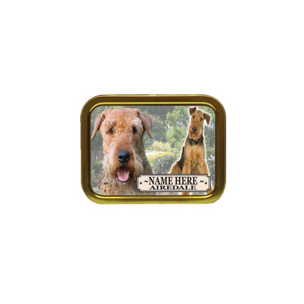 Personalised Gift Products Personalised Airedale Dog Breed Tobacco Tin Gift & Smoking Products