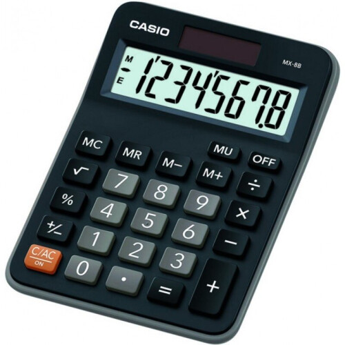 Casio Casio MX8B-BK Desk Calculator 8 Digit Display Black