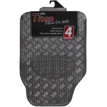 Universal Car Mat Set Titan Car PVC Backed Extra Grip Grey 4 Pieces