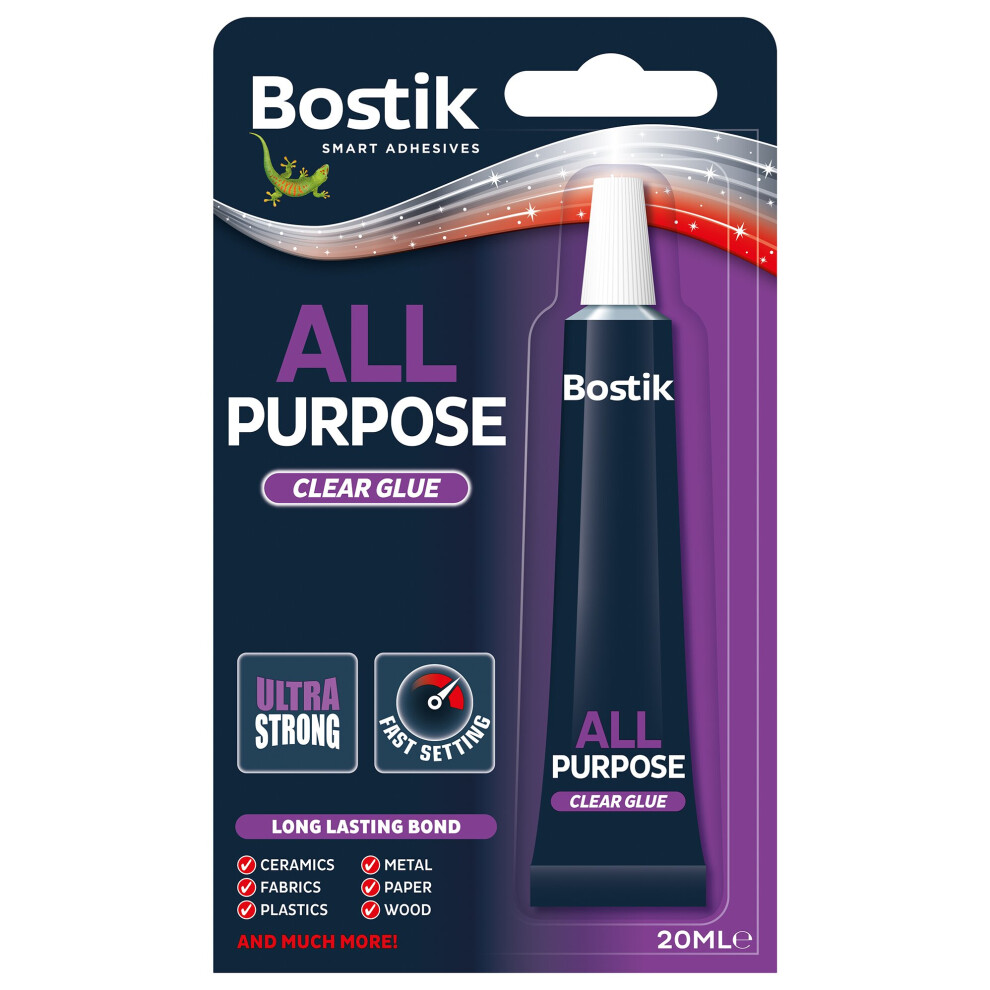 Bostik 20ml All Purpose Glue - Clear (Pack of 6)