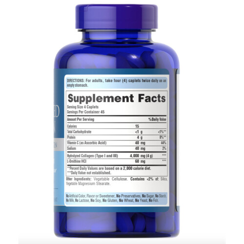 Puritan's Pride PURITAN'S Pride HYDROLYZED Collagen 1000 MG 180 CAPLETS 2
