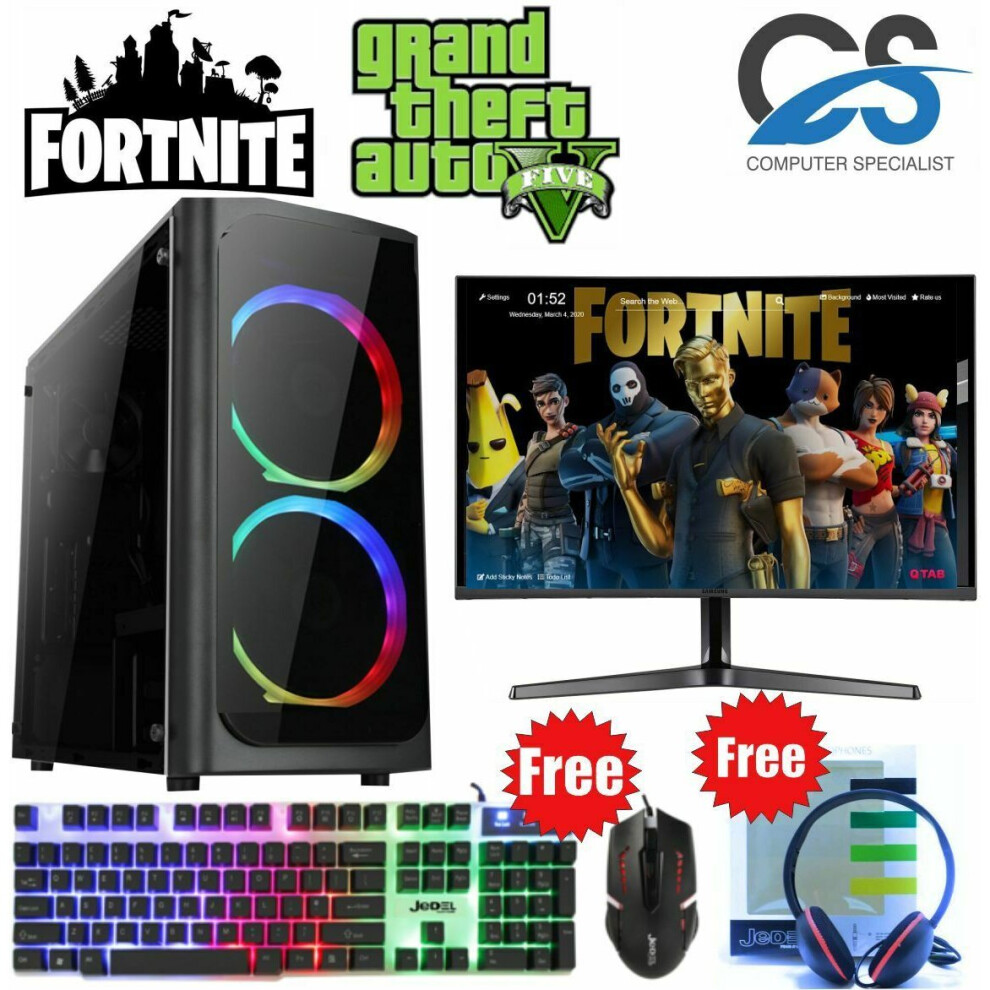 Fast Gaming PC Bundle Intel Quad Core i7 16GB 1TB Win 10 GTX 1650