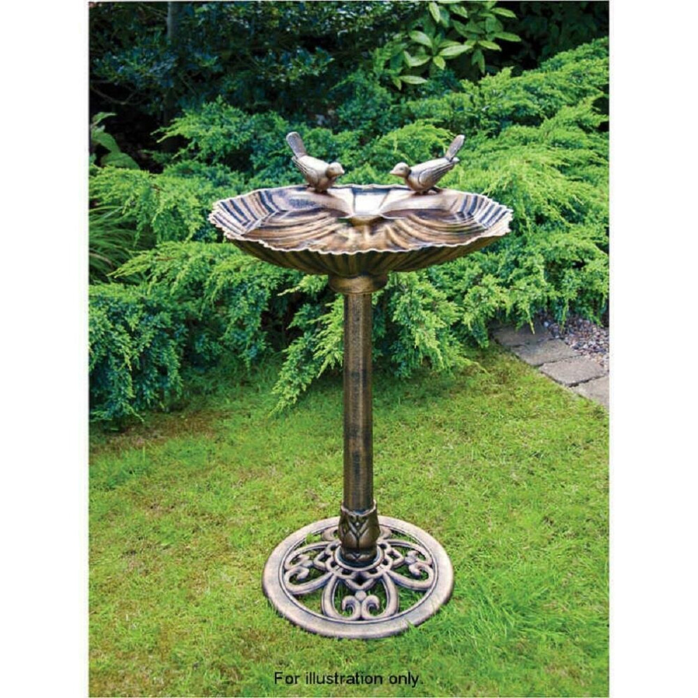 Bronze Effect Traditional Outdoor Garden Bird Bath Decoration Free Standing G-0109