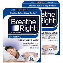 Breathe Right Nasal Strips Natural Large 30 *2 PACKS*