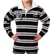 (3-4 Years) Boys And Girls Edinburgh Rugby Shirt For Kids In Grey Navy Long Sleeve Rugby Nations