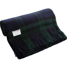 Lambswool Throw in Black Watch Tartan