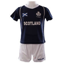 (1-2 Years) Kids Scotland Sports Kit Navy T-shirt White Shorts