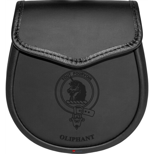 Oliphant Leather Day Sporran Scottish Clan Crest
