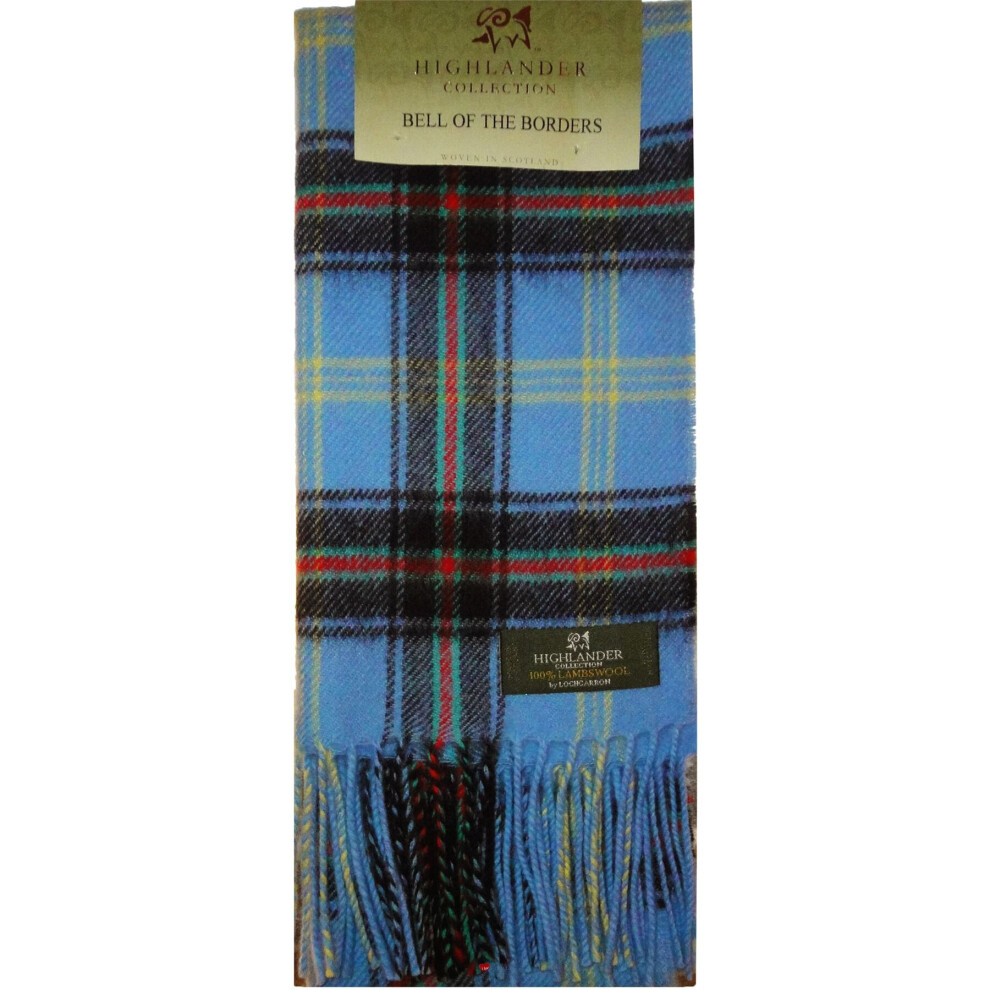 I Luv Ltd Bell Of The Borders Tartan Scarf Lambswool Brown