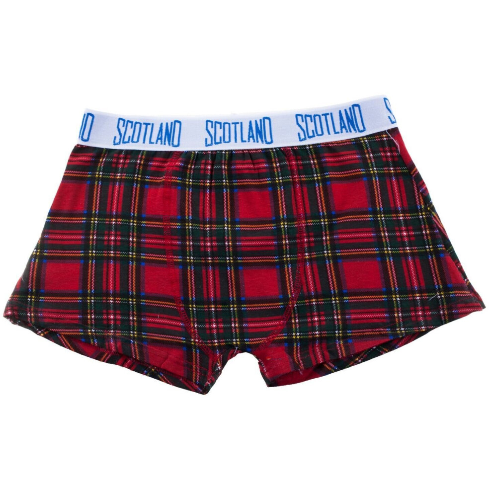 (7-8 Years) Boys Boxer Shorts Saltire Fashion Design Stewart Royal Tartan-image-OPC-P7QR8WB-NEW