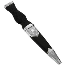 Sgian Dubh Silver Celtic Entwined Birds and Silver Cap