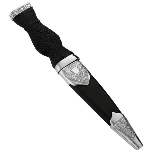 Sgian Dubh Silver Celtic Entwined Birds and Silver Cap