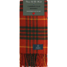 Cameron Clan Modern Tartan Scarf - 100% Soft Lambswool, Timeless Scottish Keepsake