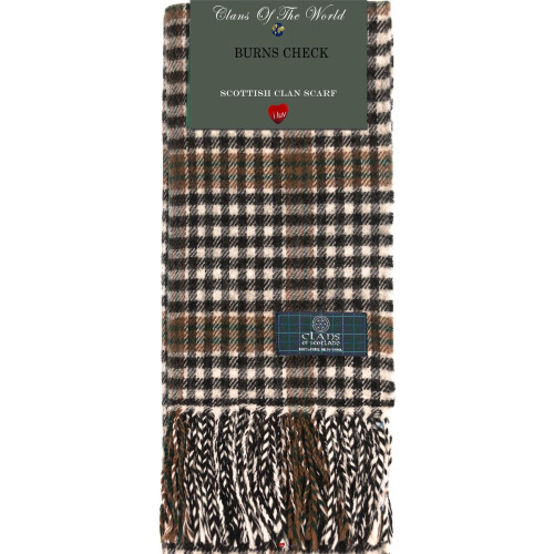 Burns Check Tartan Clan Scarf 100% Soft Lambswool