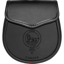 Carlyle Leather Day Sporran Scottish Clan Crest