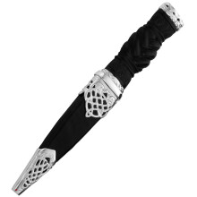 Sgian Dubh Sterling Silver Celtic Serpents and Silver Capped