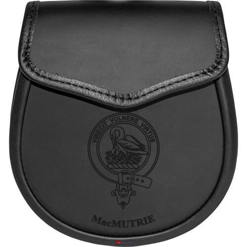 MacMutrie Leather Day Sporran Scottish Clan Crest