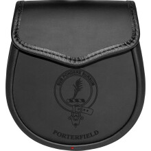 Porterfield Leather Day Sporran Scottish Clan Crest