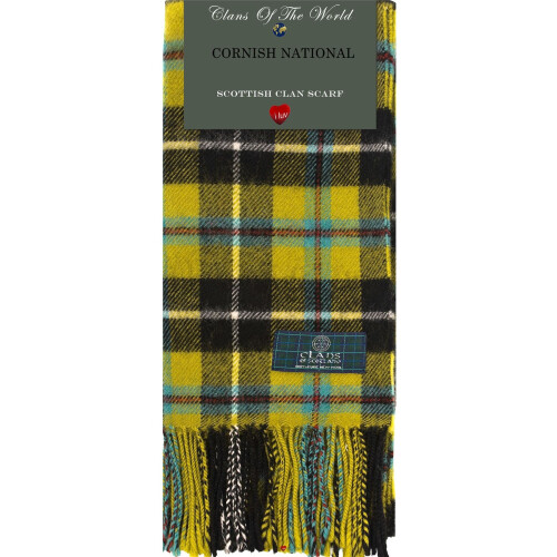 Cornish National Tartan Clan Scarf 100% Soft Lambswool