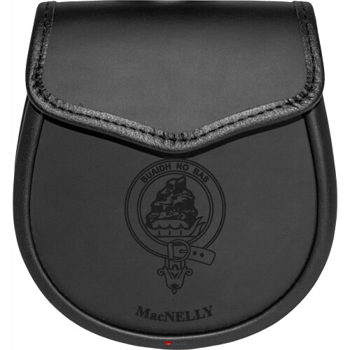 MacNelly Leather Day Sporran Scottish Clan Crest
