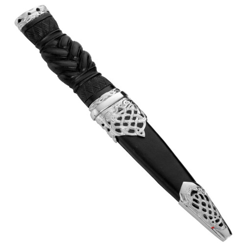 Sgian Dubh Plated Celtic Open Knot and Braid Handle