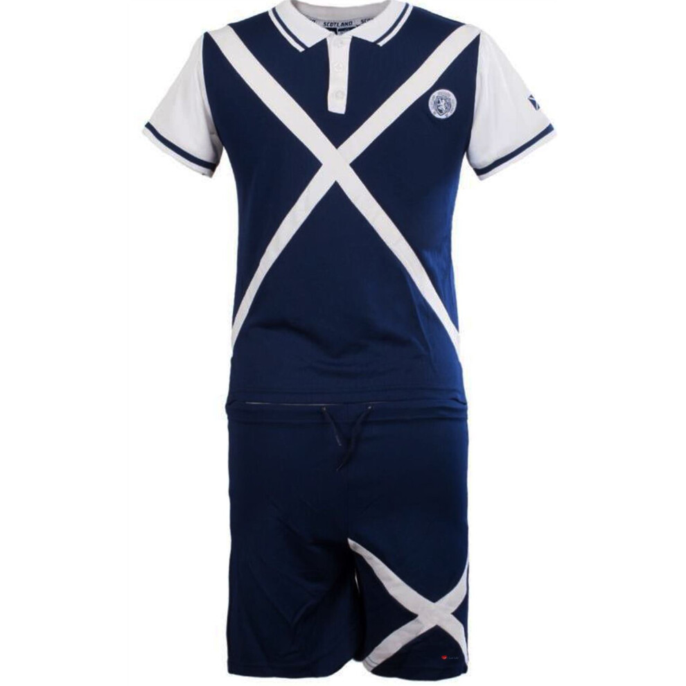 (2-3 Years) Kids Saltire Scotland Football Top Navy