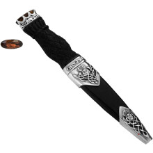Sgian Dubh Thistle Inserts Stone Capped Hand-Carved Mahogany Handle