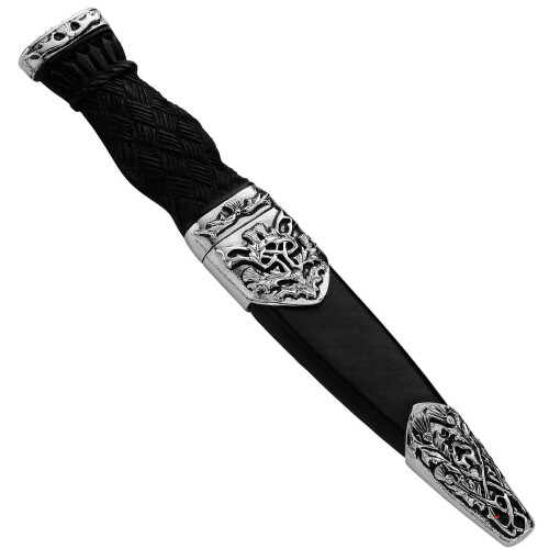 Sgian Dubh Plated Celtic Thistle Inserts and Cap