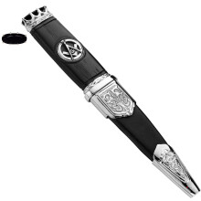 Sgian Dubh Plated Masonic and Celtic Detail and Onyx Hued Top Stone