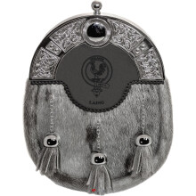 Laing Dress Sporran 3 Tassels Studded Targe Celtic Arch Scottish Clan Name Crest