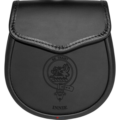 Innie Leather Day Sporran Scottish Clan Crest