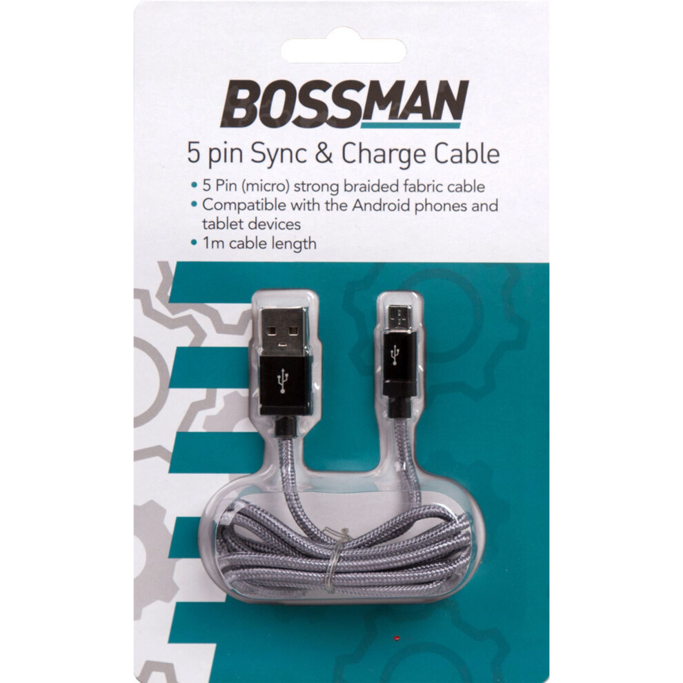 Fabric Micro Usb Sync And Charge Cable 5055906495868