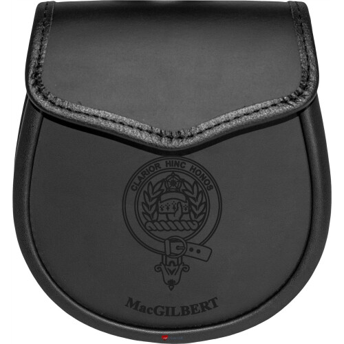 MacGilbert Leather Day Sporran Scottish Clan Crest