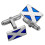 Cufflinks Sterling Silver Rectangular Blue Enamelled Scottish Saltire 1