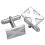Cufflinks Sterling Silver Rectangular with Cast Style Scottish Saltire 1