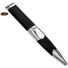 Sgian Dubh Smokey Quartz Capped Hardwood Handle Sterling Silver