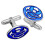 Cufflinks Sterling Silver Blue Enamelled Abstract Scottish Thistle 1