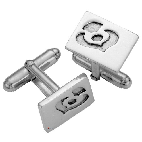 Cufflinks Sterling Silver Rectangular Minimalist Abstract Thistle