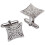 Cufflinks Sterling Silver Concave Sided Square Simple Celtic Knot 1