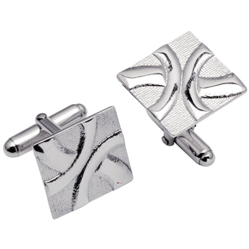 Cufflinks Sterling Silver Square Celtic Stylised St Andrew Cross