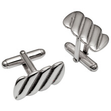 Cufflinks Sterling Silver Rectangular Shape Stylised Rope Twist Design