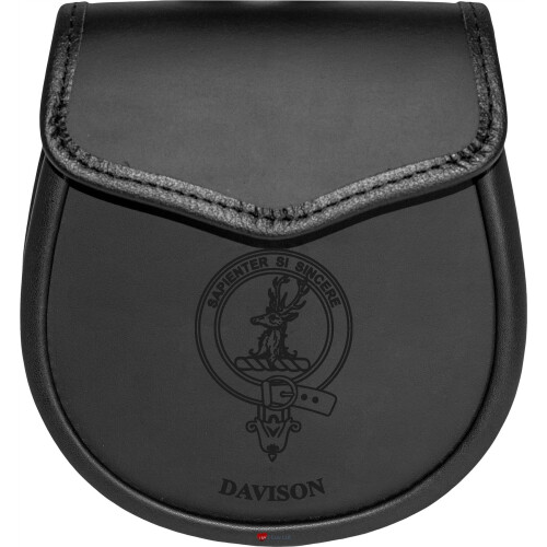 Davison Leather Day Sporran Scottish Clan Crest