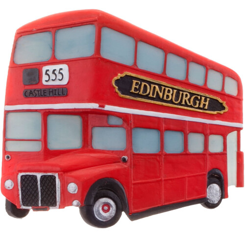 Edinburgh Double-Decker Bus Fridge Magnet - Authentic Scottish Souvenir