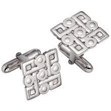 Cufflinks Sterling Silver Square Shape Striking Celtic Cross Interweave