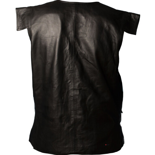 (S) Waistcoat Leather Jacobite Black Long 1