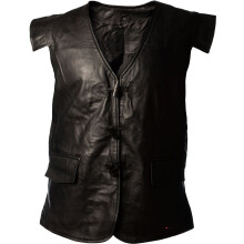 (S) Waistcoat Leather Jacobite Black Long