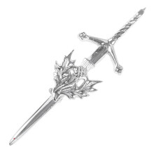 Claymore Thistle Kilt Pin Chrome