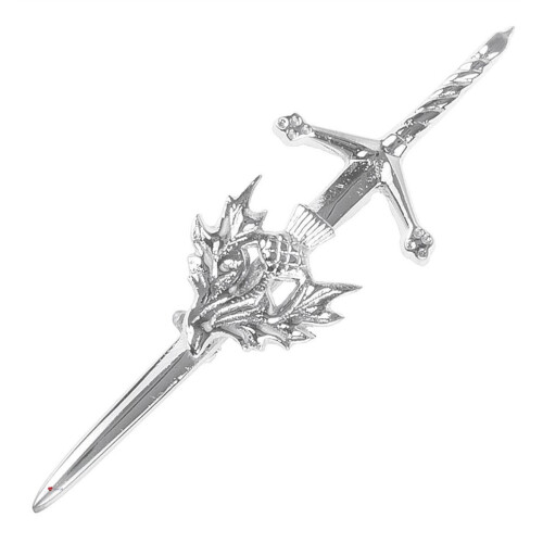 Claymore Thistle Kilt Pin Chrome